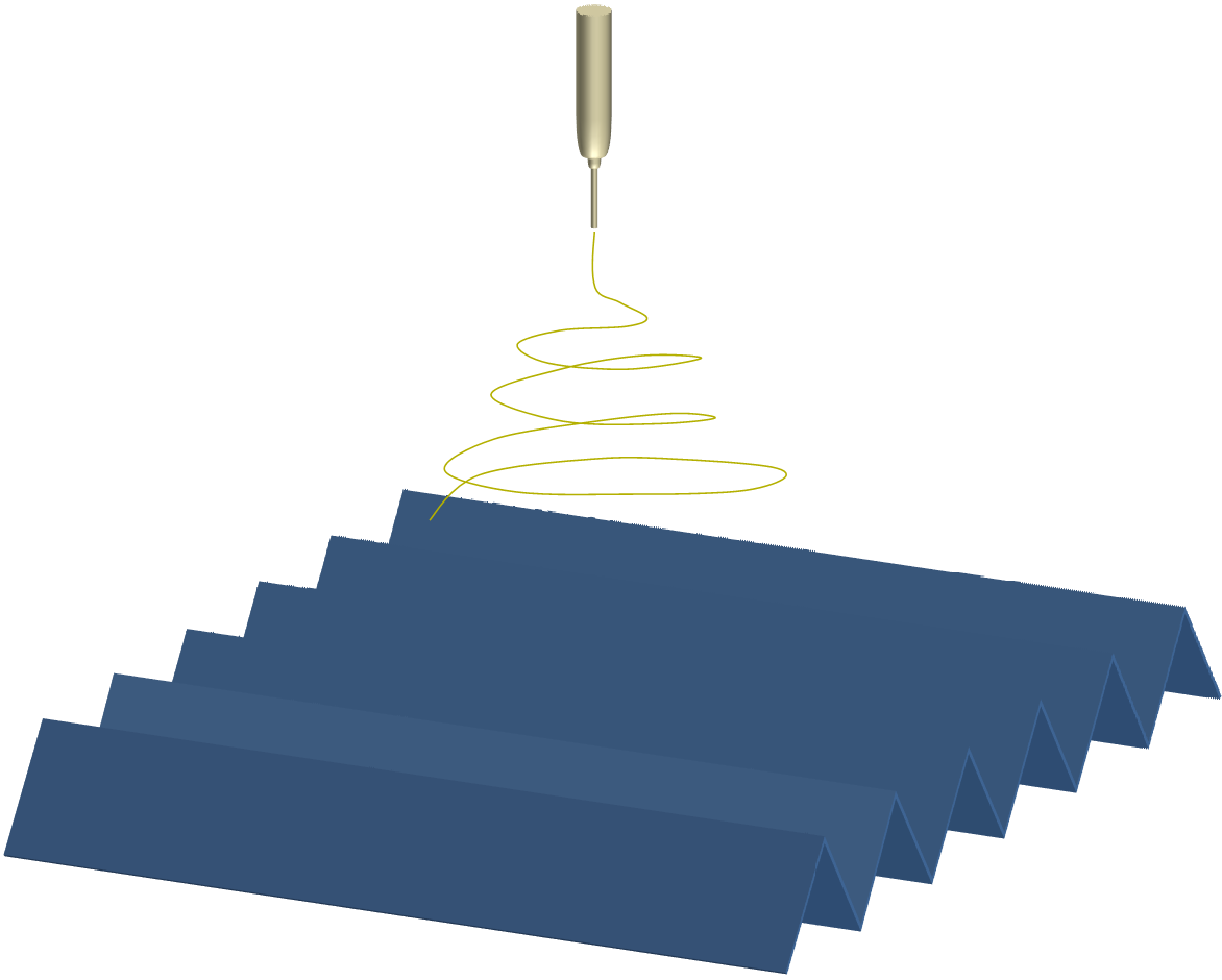 electrospinning fiber deposition on ridges